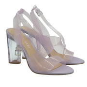 Gianni Bini Liyra Clear Ankle Strap Block Heel Sandals – Purple | Women’s 9M