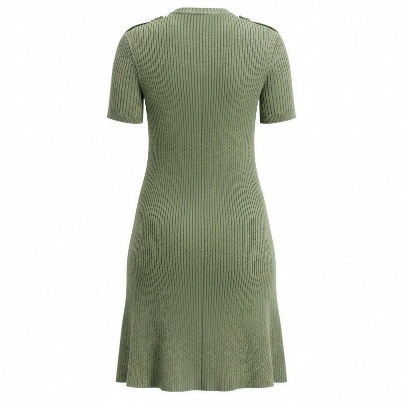 NWT French Connection Women's Mini Sweater Dress - Olive Green