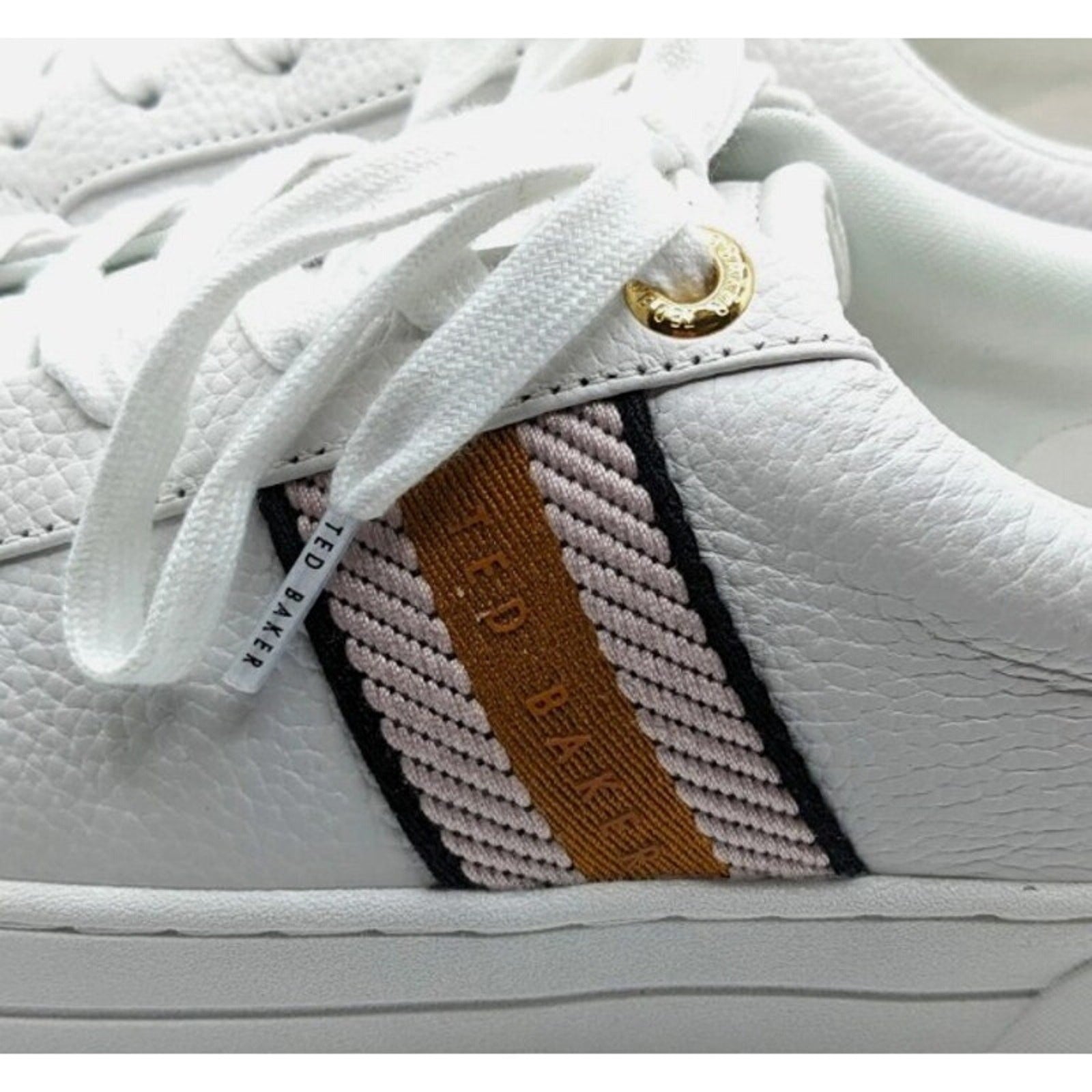 Copied - Ted Baker Bailey Icon Leather Sneakers – Pink & White – Women’s 7