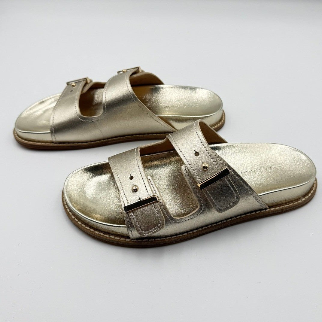 NIB/NWT COLE HAAN Marisol Footbed Sandal in Soft Gold LTR | 7B