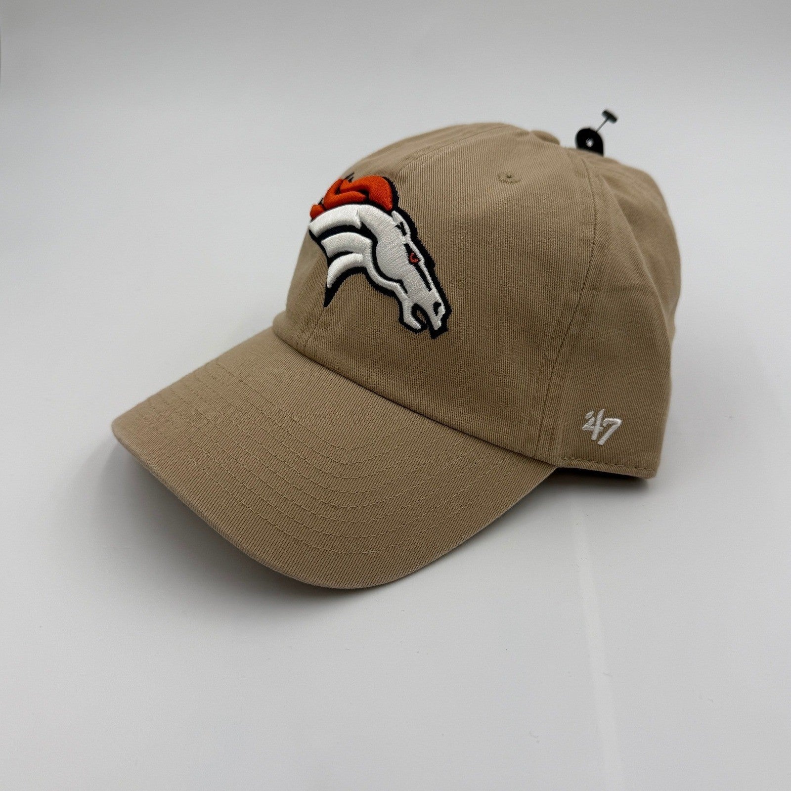 47 Brand Denver Broncos Clean Up Adjustable Hat | Tan / Khaki | Embroidered Logo