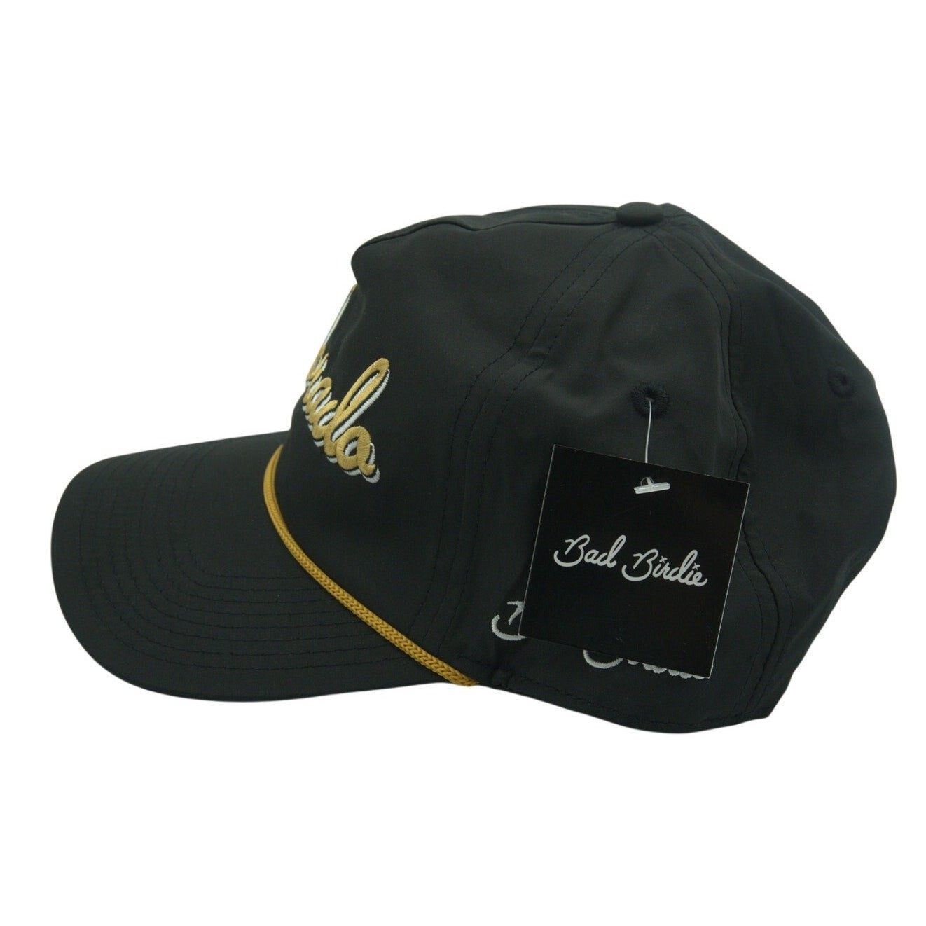 New Bad Birdie “Colorado” Rope Hat Black Gold Embroidered NWT