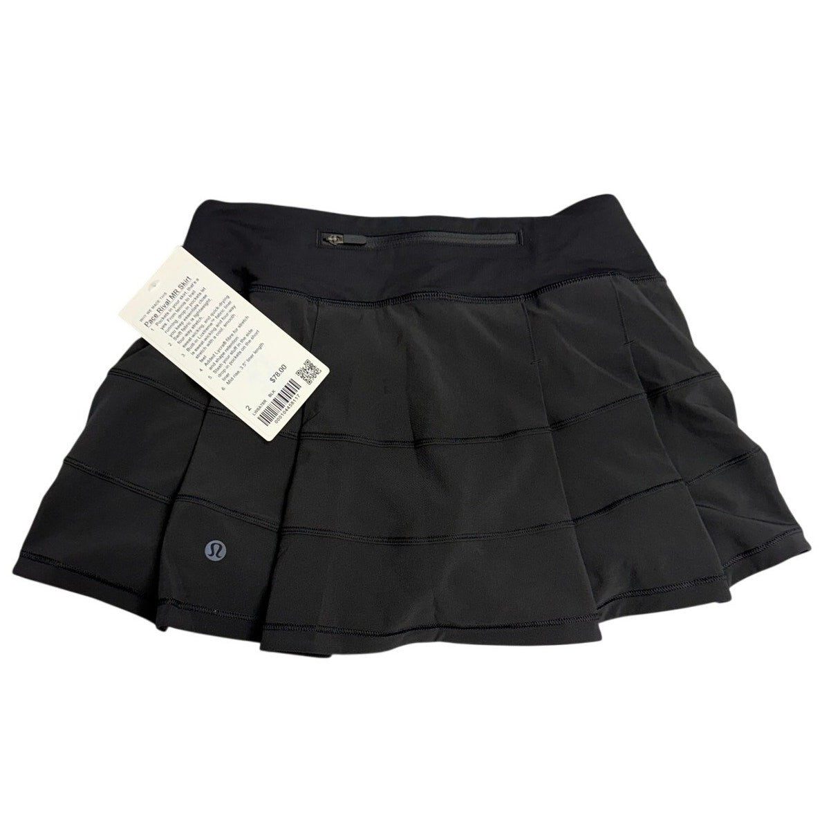 NWT Lululemon Pace Rival Mid-Rise Skirt – Black – Size 2