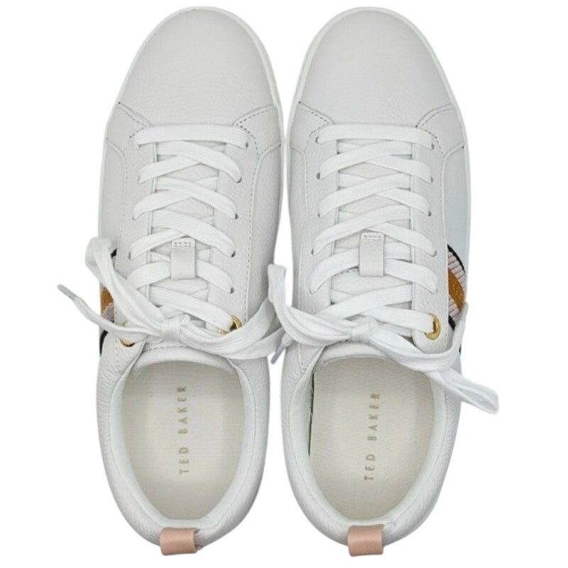 Ted Baker Bailey Icon Leather Sneakers – Pink & White – Women’s 8.5