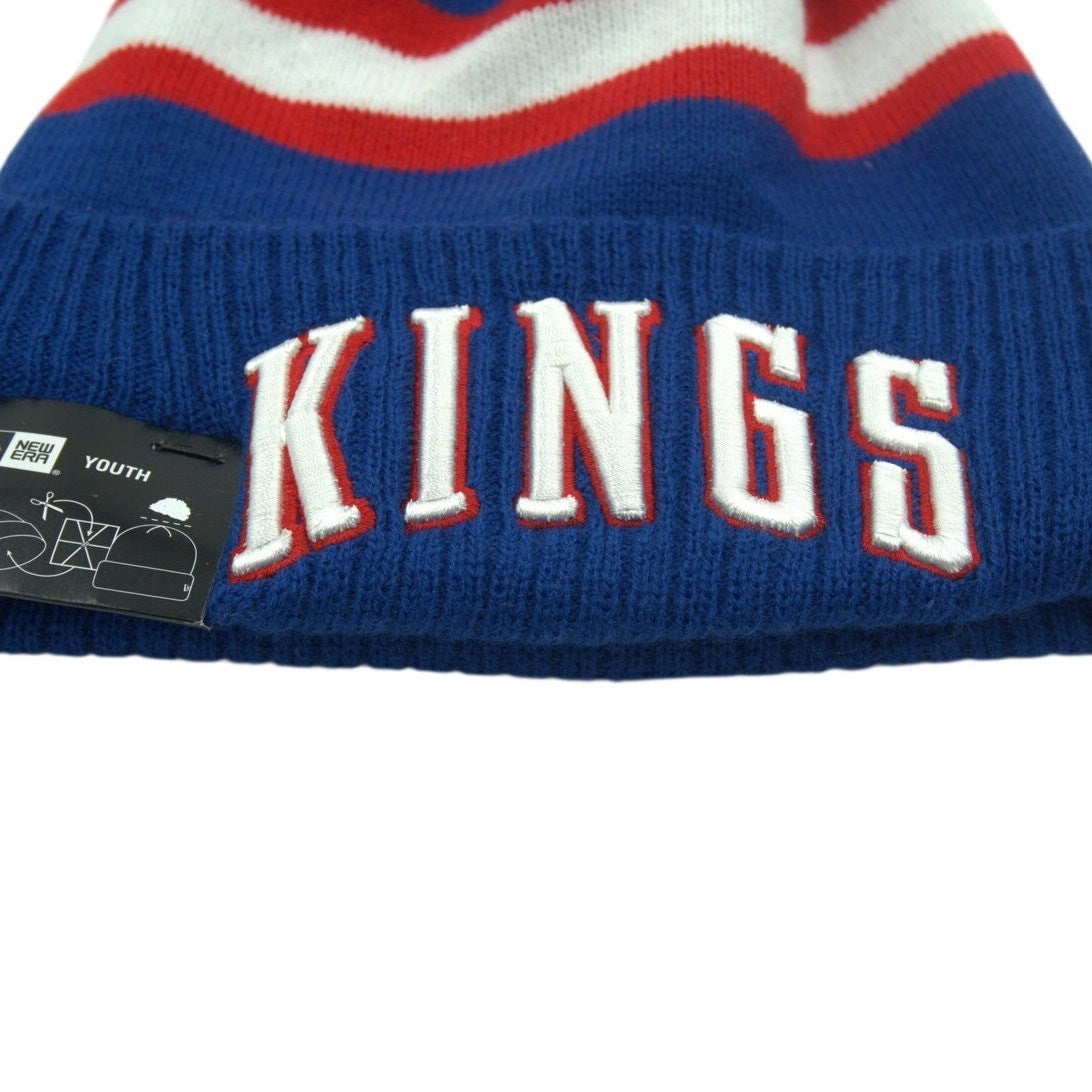 New Era Sacramento Kings Pom Beanie Youth Blue Red NBA Knit Hat – NWT