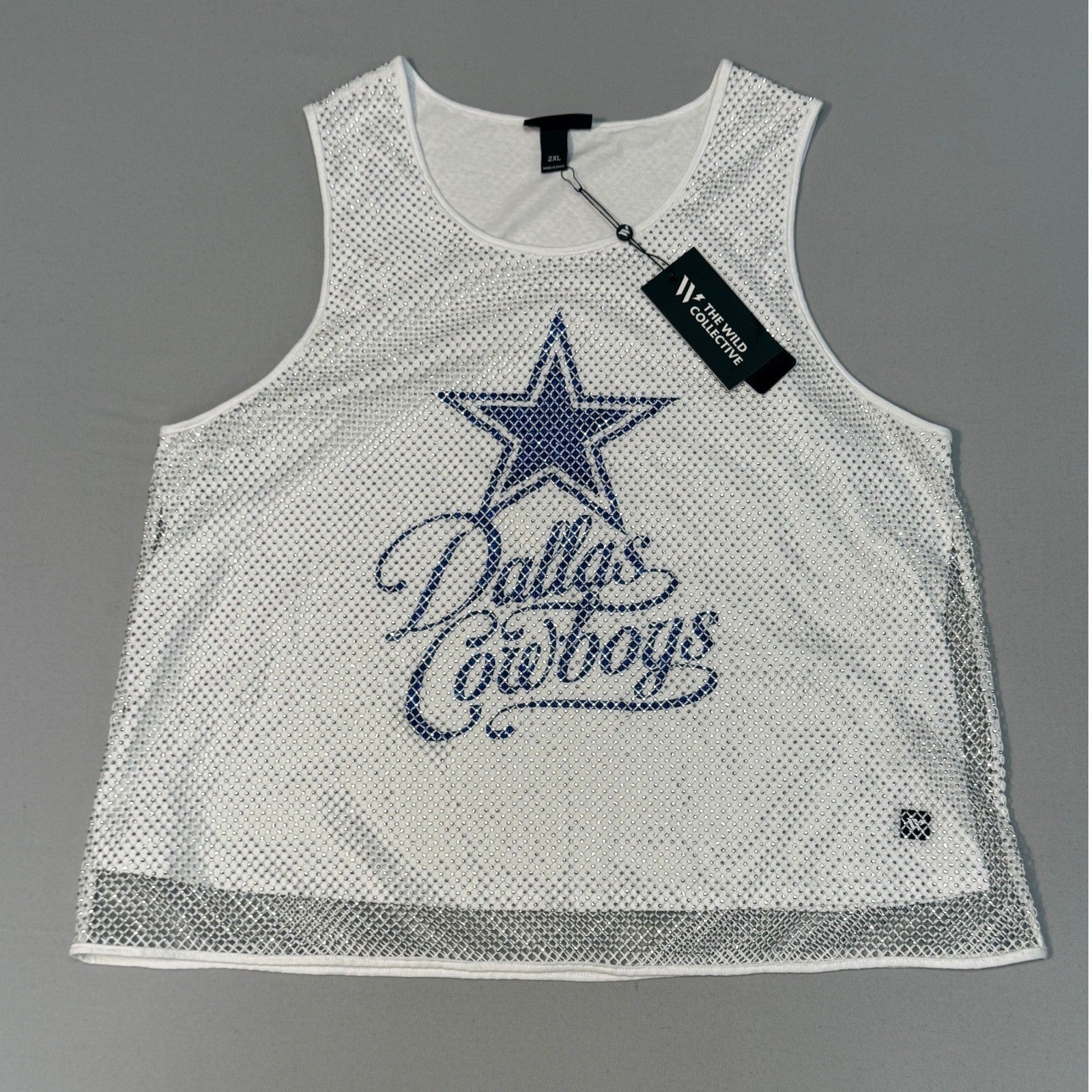 NWT The Wild Collective Dallas Cowboys Mesh Cropped Tank Top – Women's 2XL