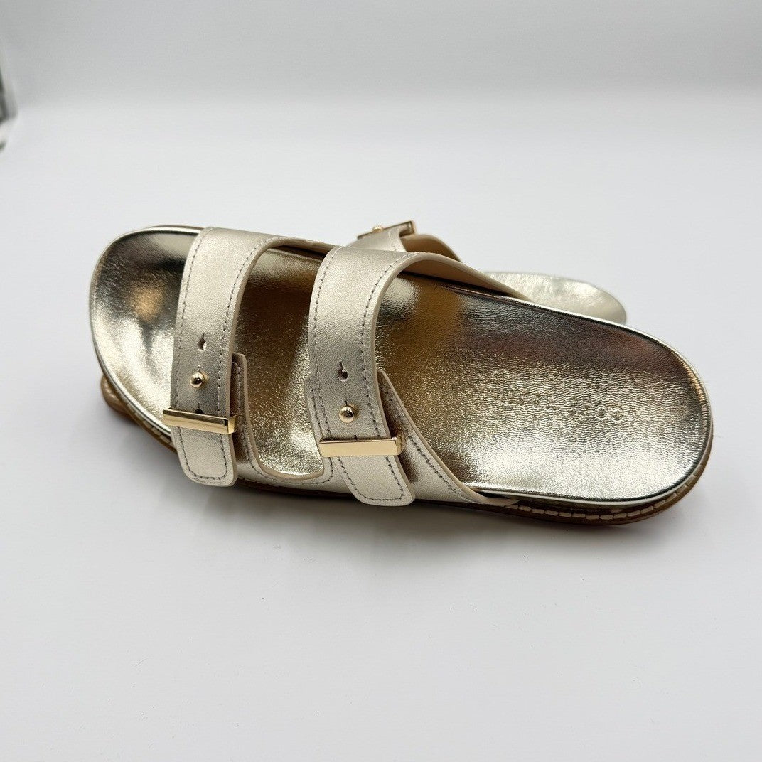 NIB/NWT COLE HAAN Marisol Footbed Sandal in Soft Gold LTR | 7B