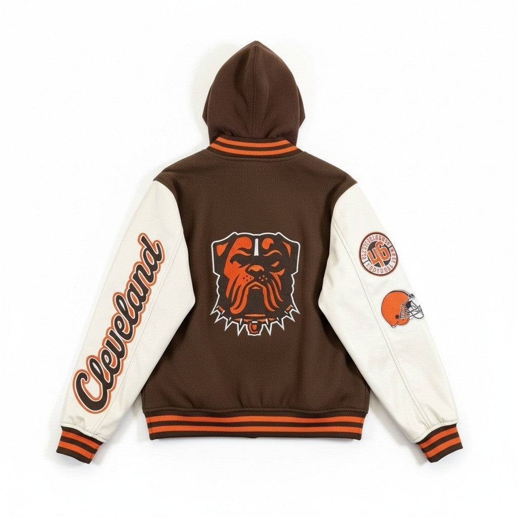 NWT The Wild Collective Women's Varsity Jackey Cleveland Browns - Small