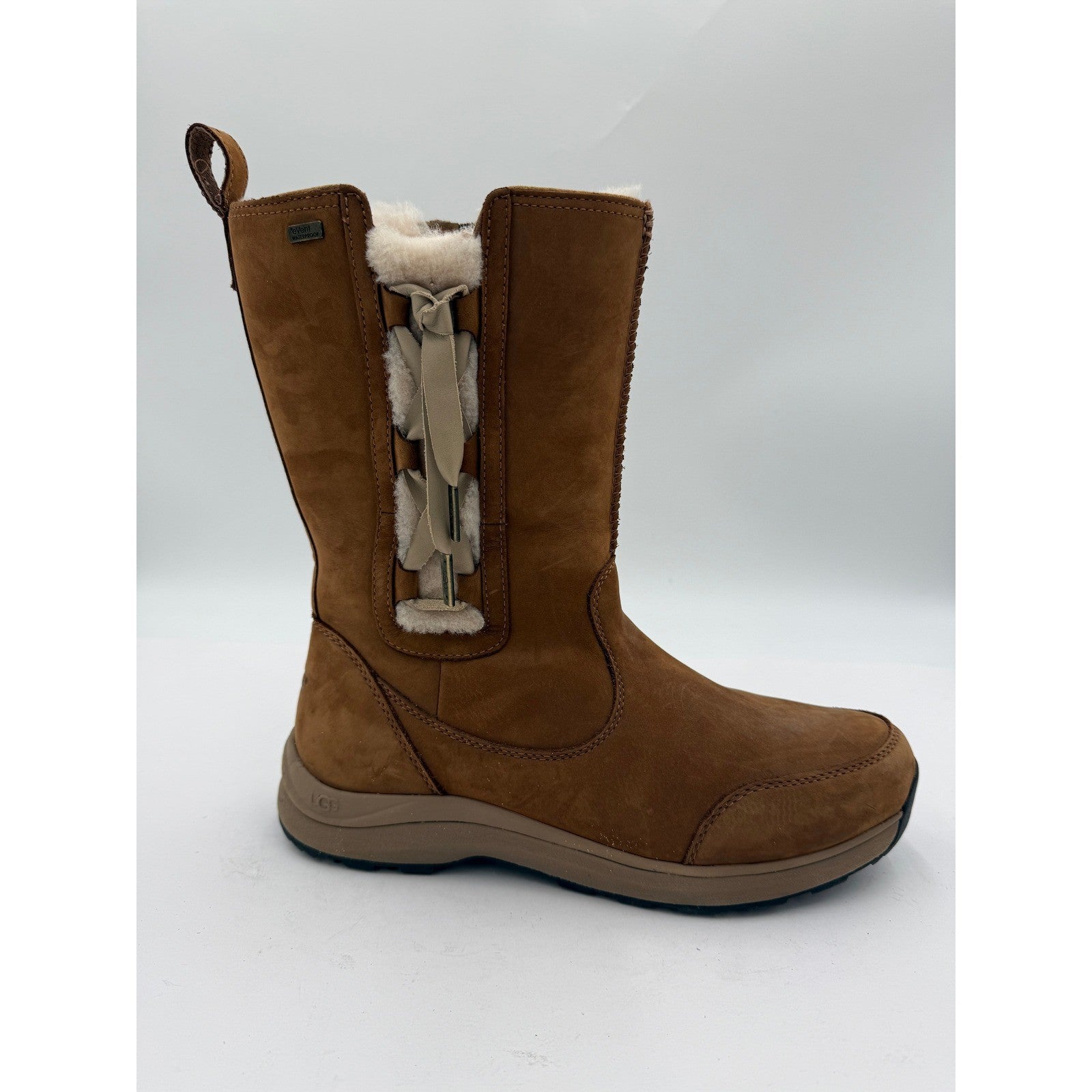 UGG Women's Waterproof Leather Winter Boots – Chestnut – Size 9.5W