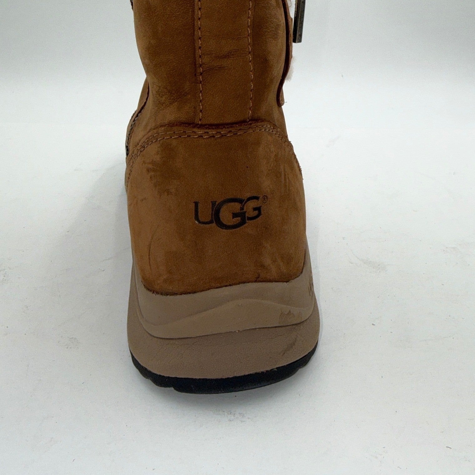 UGG Women's Waterproof Leather Winter Boots – Chestnut – Size 9.5W