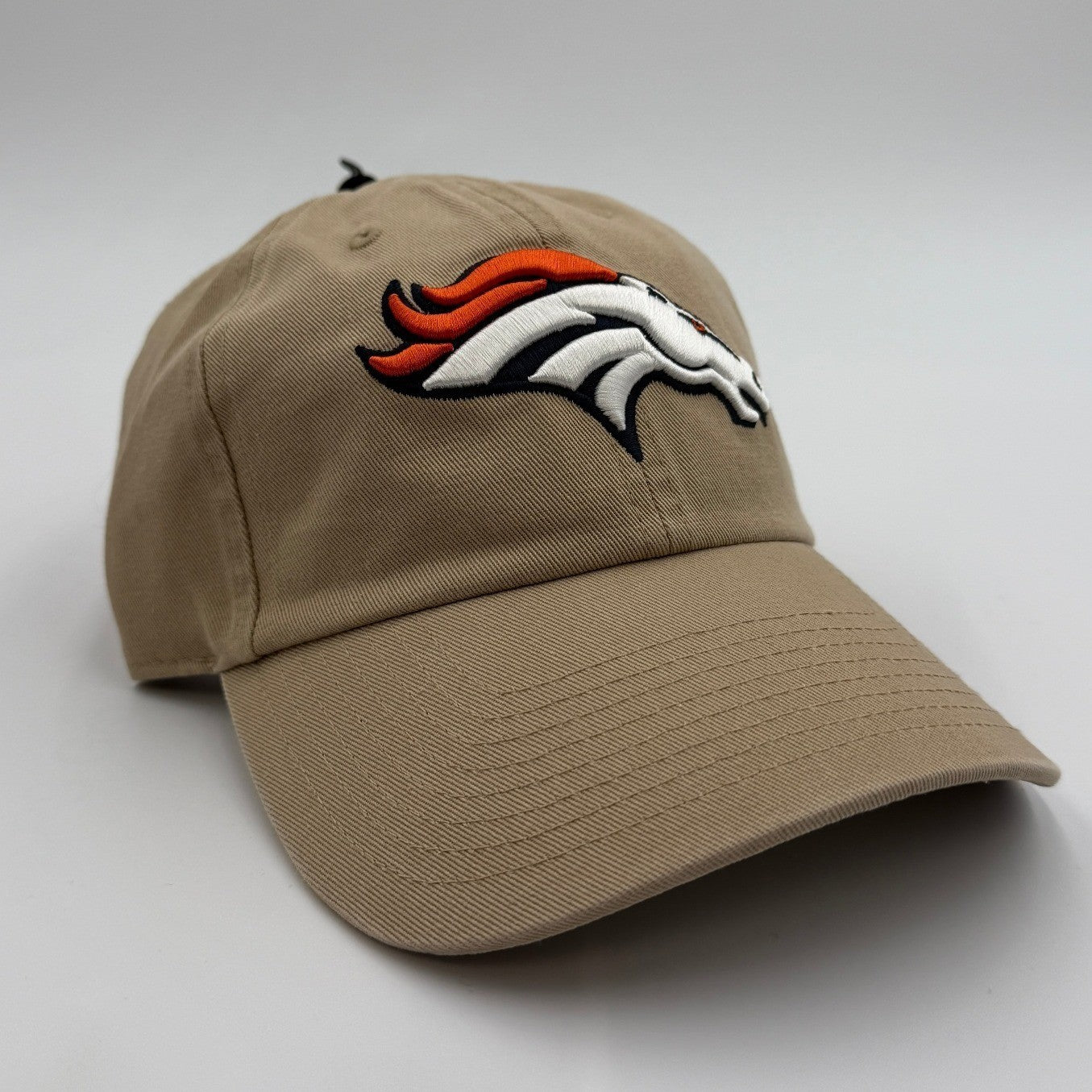 47 Brand Denver Broncos Clean Up Adjustable Hat | Tan / Khaki | Embroidered Logo