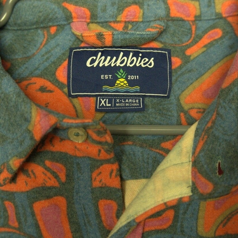 NWT Chubbies "The Funky Spore" Fleece Flannel Overshirt Men’s Extra Large