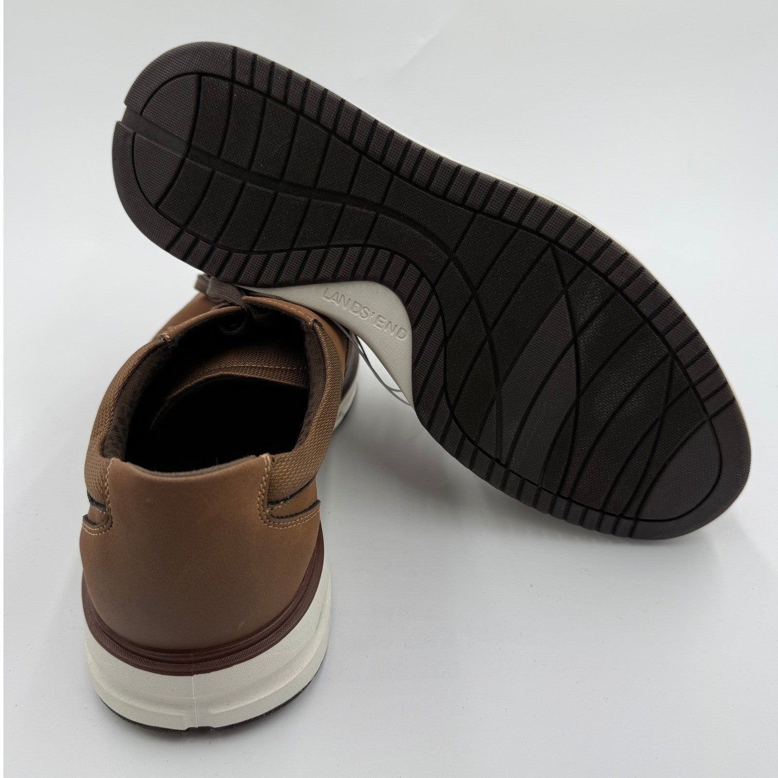 Lands' End Sport Oxford in Dark Tan/White Men's Size 11