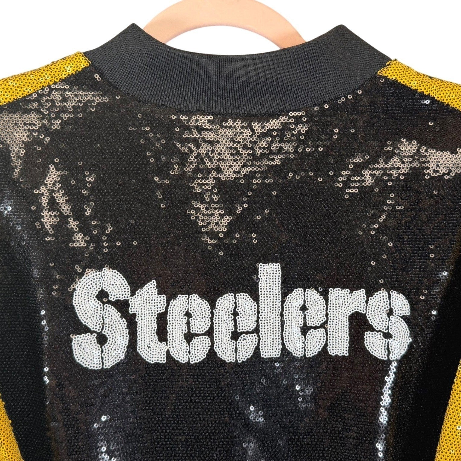 NWT The Wild Collective Sequin Pittsburgh "Steelers" Full-Zip Jacket Women's XL