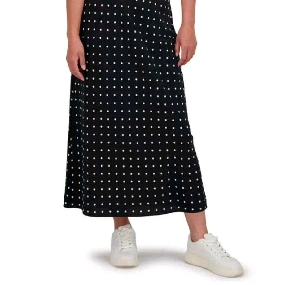NWT Aeropostale Women's Maxi Slip Skirt Polka Dot Black | X-SMALL