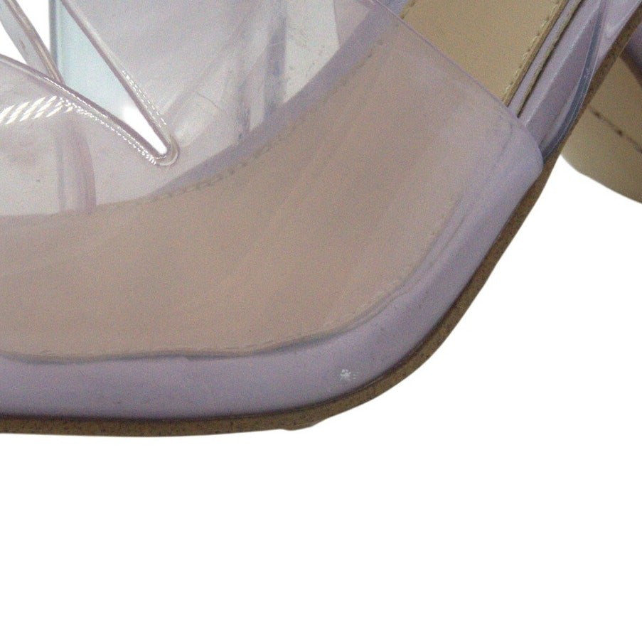 Gianni Bini Liyra Clear Ankle Strap Block Heel Sandals – Purple | Women’s 9M