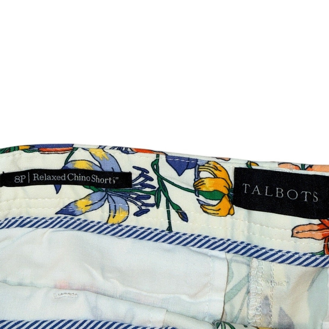 Talbots 8P Relaxed Chino Short 6" Floral Print Petite