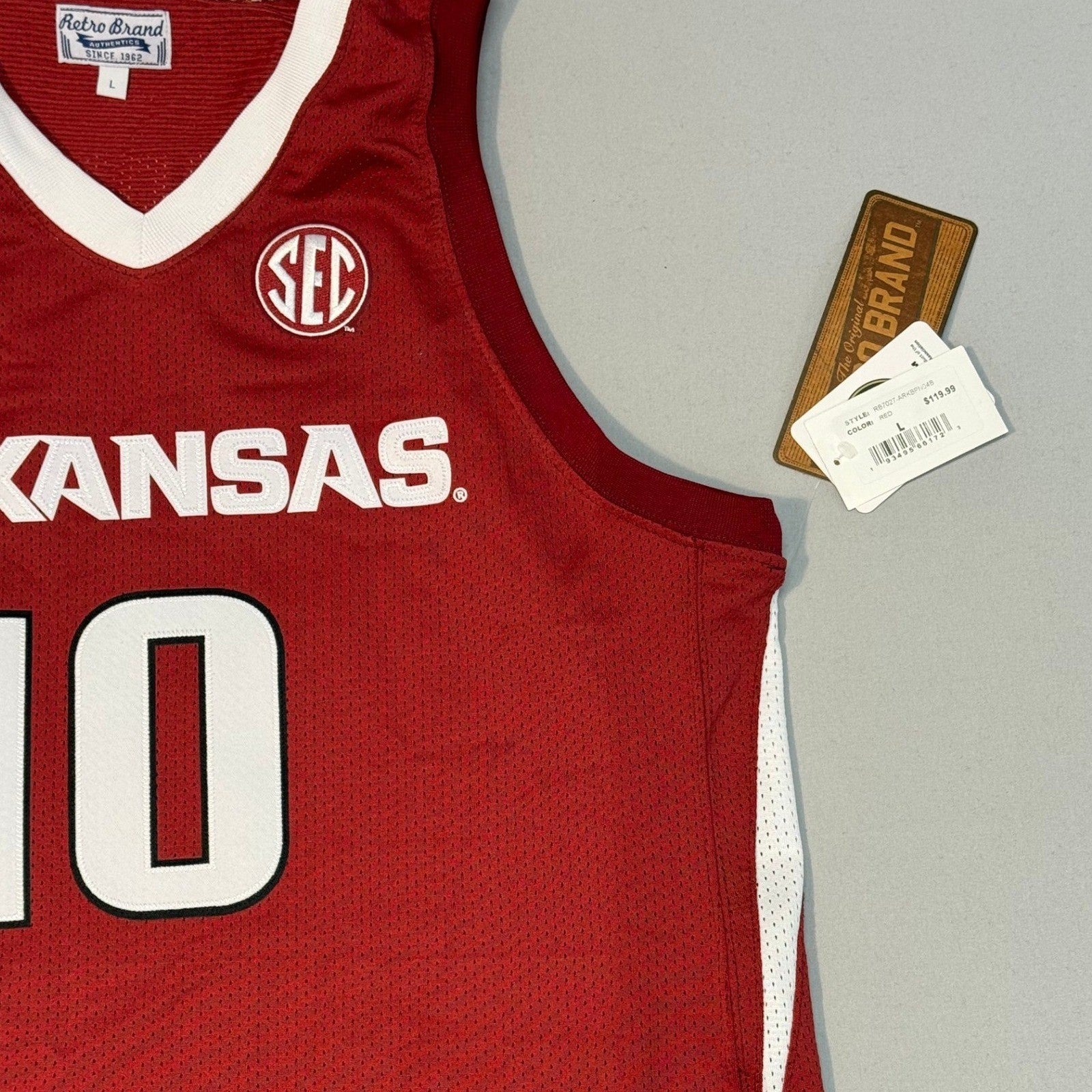 NWT Retro Brand Arkansas Razorbacks (NCAA) Bobby Portis Replica Jersey - Large