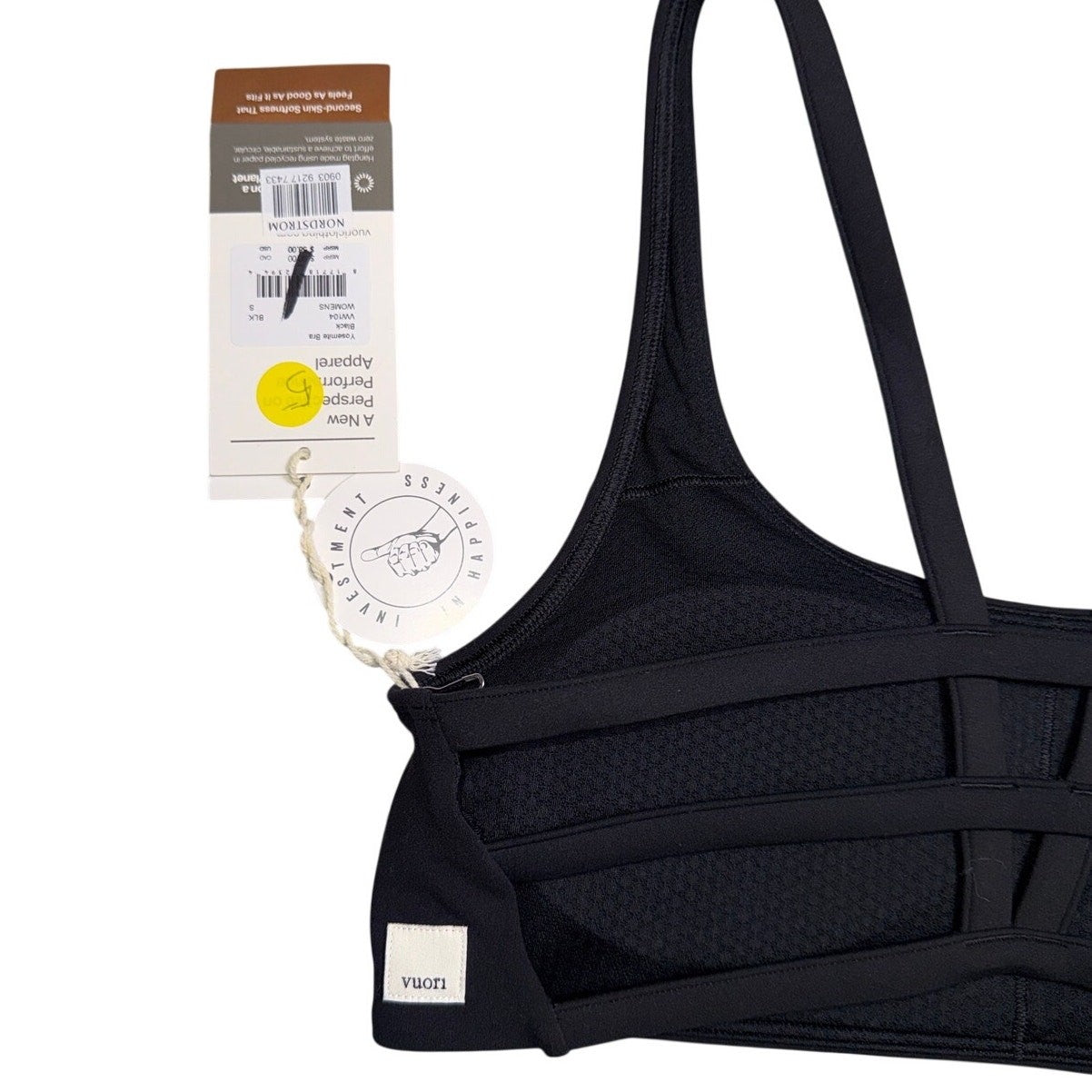 NWT Vuori Yosemite Bra Black VW104 Women’s Small Performance Sports Bra