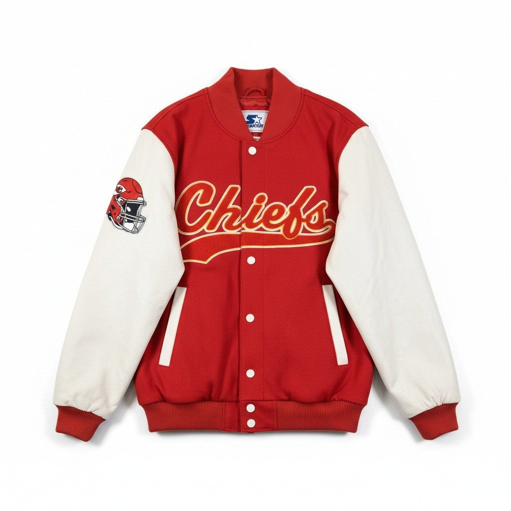 Starter Kansas City Chiefs Varsity Jacket – Quilted Lined, Embroidered Men's Med