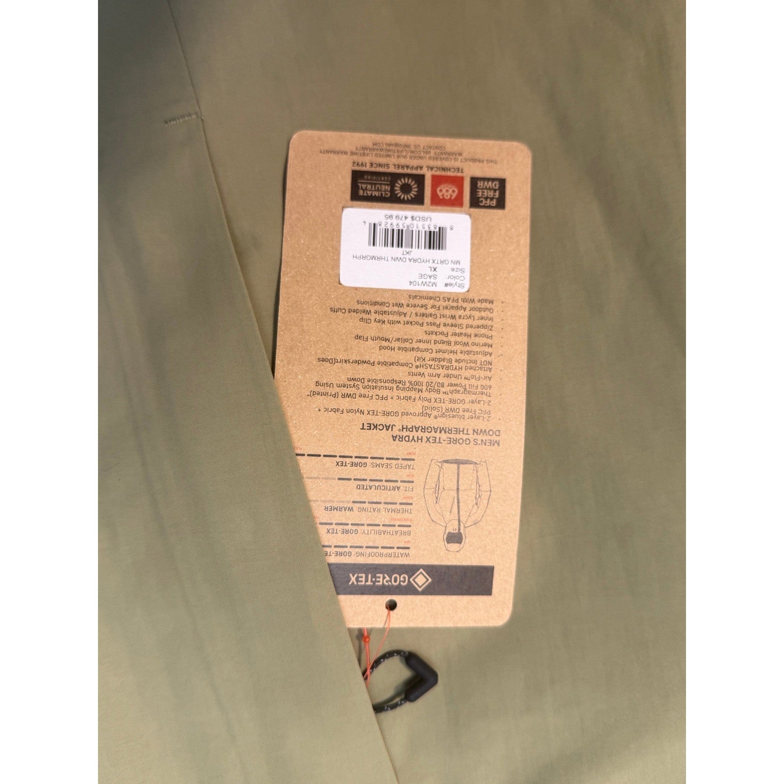 NWT 686 Men's Medium Gore-Tex Hydra Down Thermagraph Jacket (Sage)