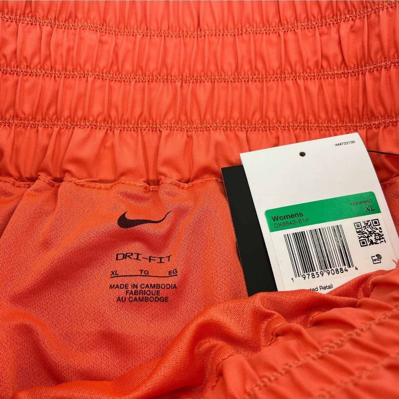 NWT Nike Women's Training Shorts in Coral– XL | High-Waisted Dri-FIT | IM#722135