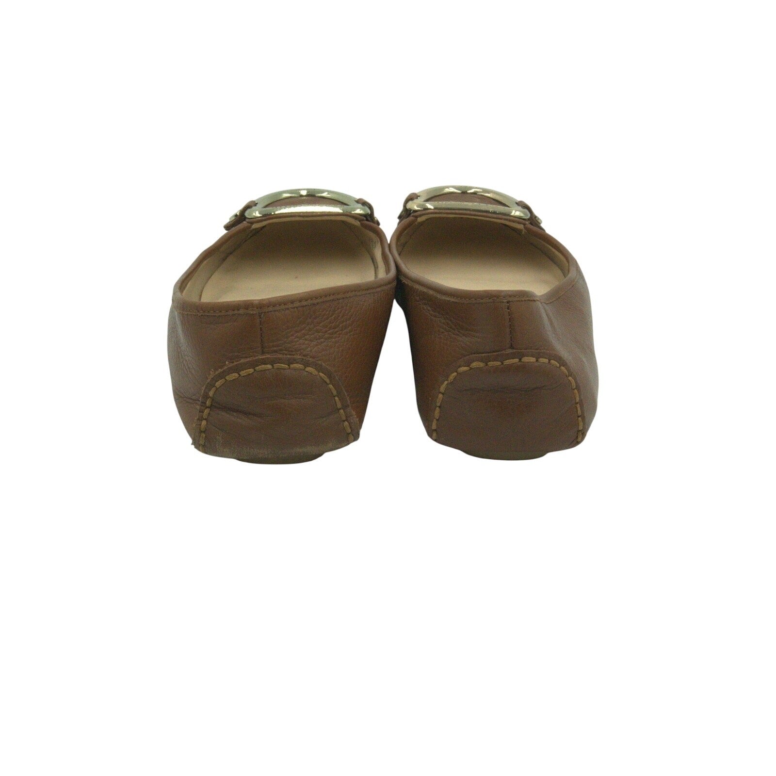 Karl Lagerfeld Paris Leather Buckle Ballet Flats – Tan Brown | Women’s 9