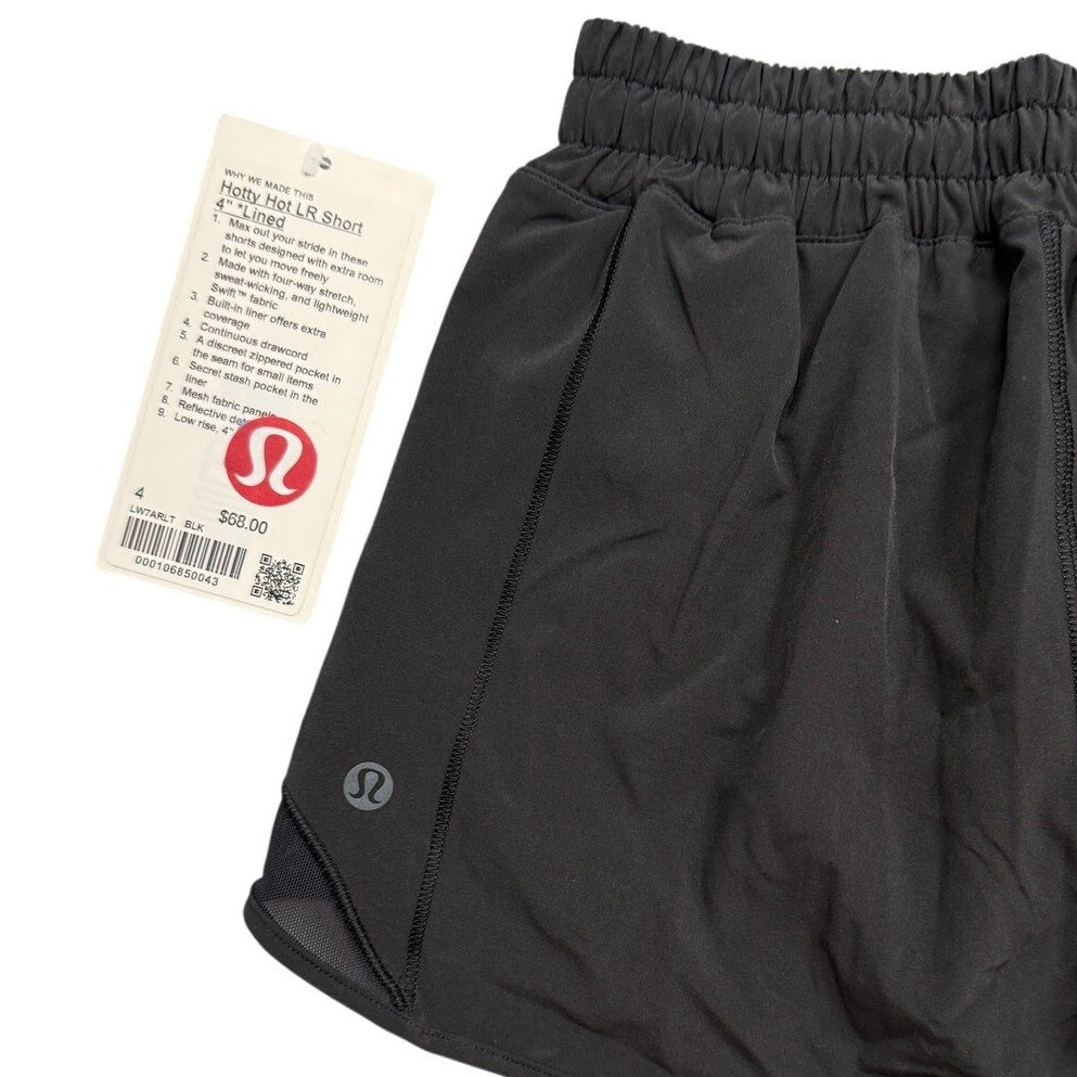 NWT Lululemon Hotty Hot High-Rise Lined Short 4” – Black – Women’s 4