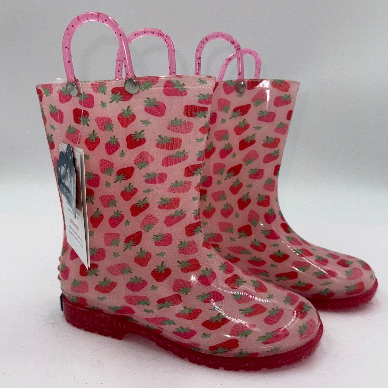 NWT Wildkin Rain Boots Youth Size 1  in Strawberry Patch