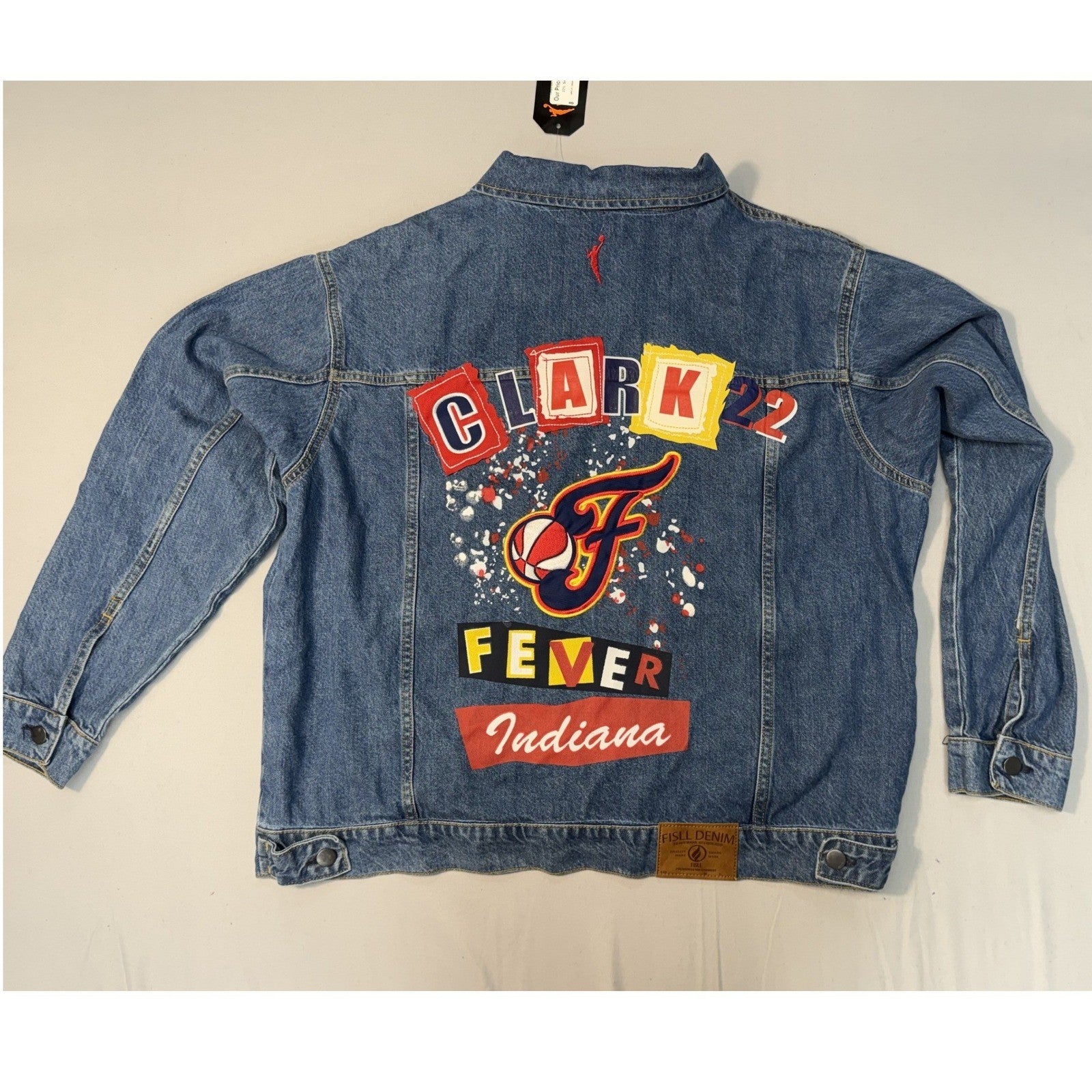 NWT Caitlin Clark #22 Indiana Fever Custom Denim Jacket WNBA FISLL Trucker XL
