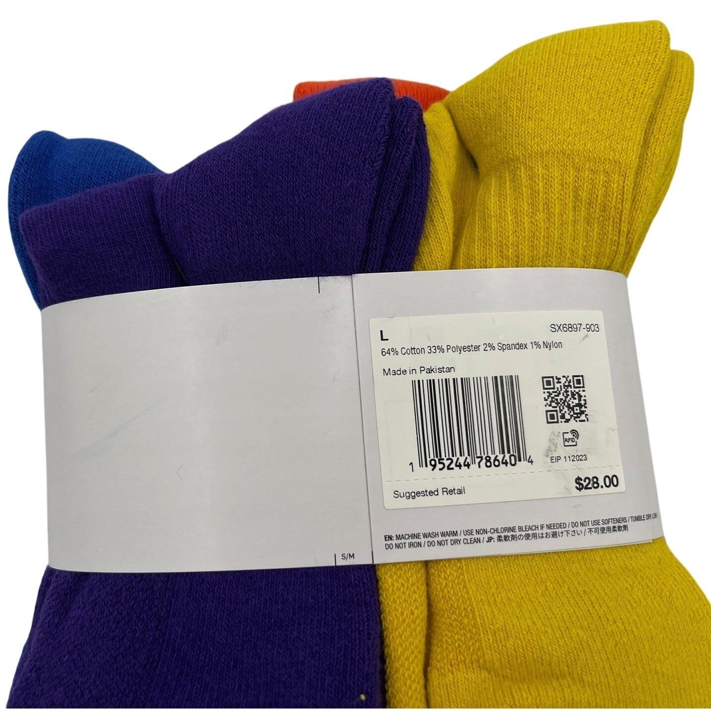Nike Everyday Plus Cushioned Crew Training Socks – 6-Pack | Multicolor Unisex XL