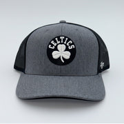 Boston Celtics '47 Brand Trucker Hat Gray Black Mesh Snapback NBA