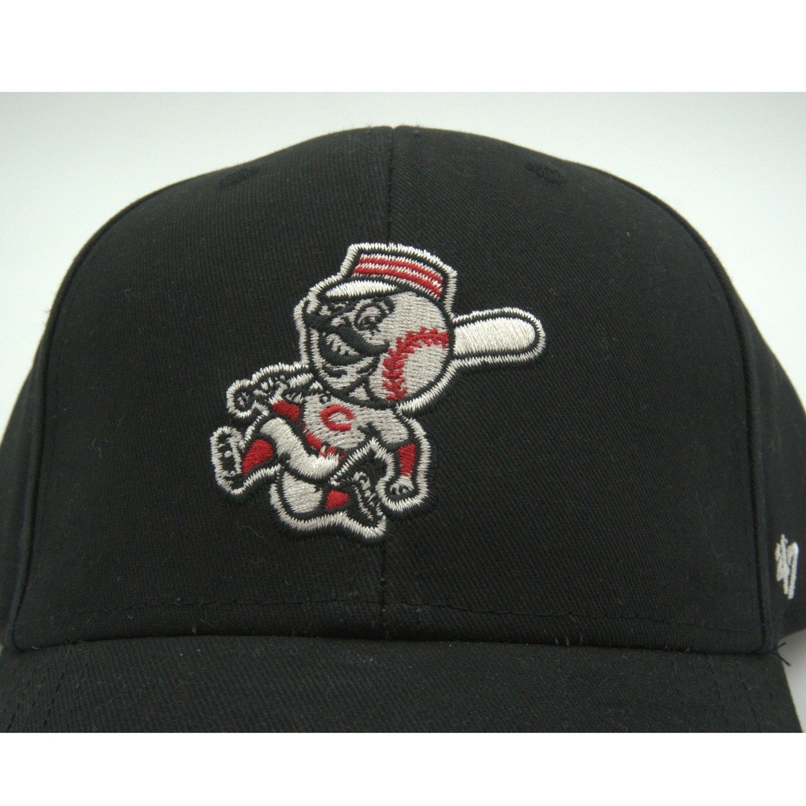 NWT Cincinnati Reds '47 Brand Mr. Redlegs Youth Vintage Mascot Dad Hat Black MLB