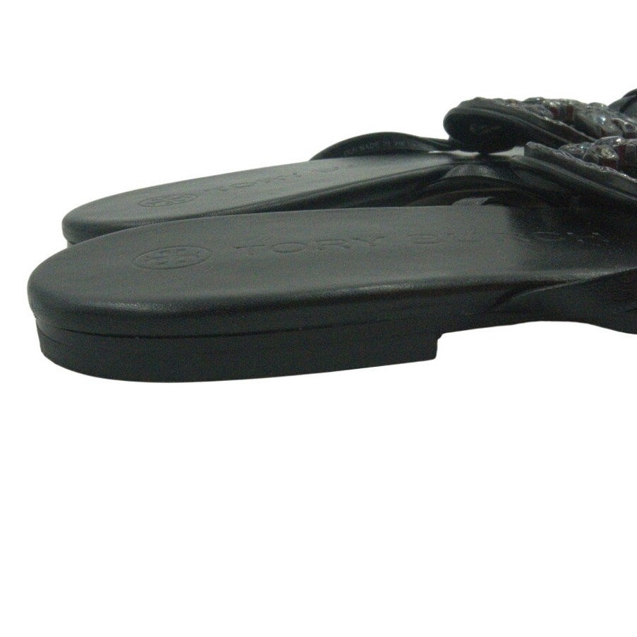 Tory Burch Metal Jeweled Miller Crystal Sandals – Black | Women’s 9.5