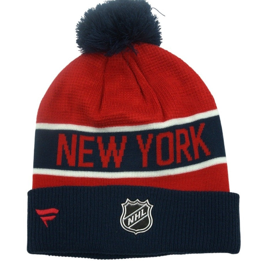 NWOT Fanatics New York Rangers Pom Beanie – Embroidered NHL Knit Hat