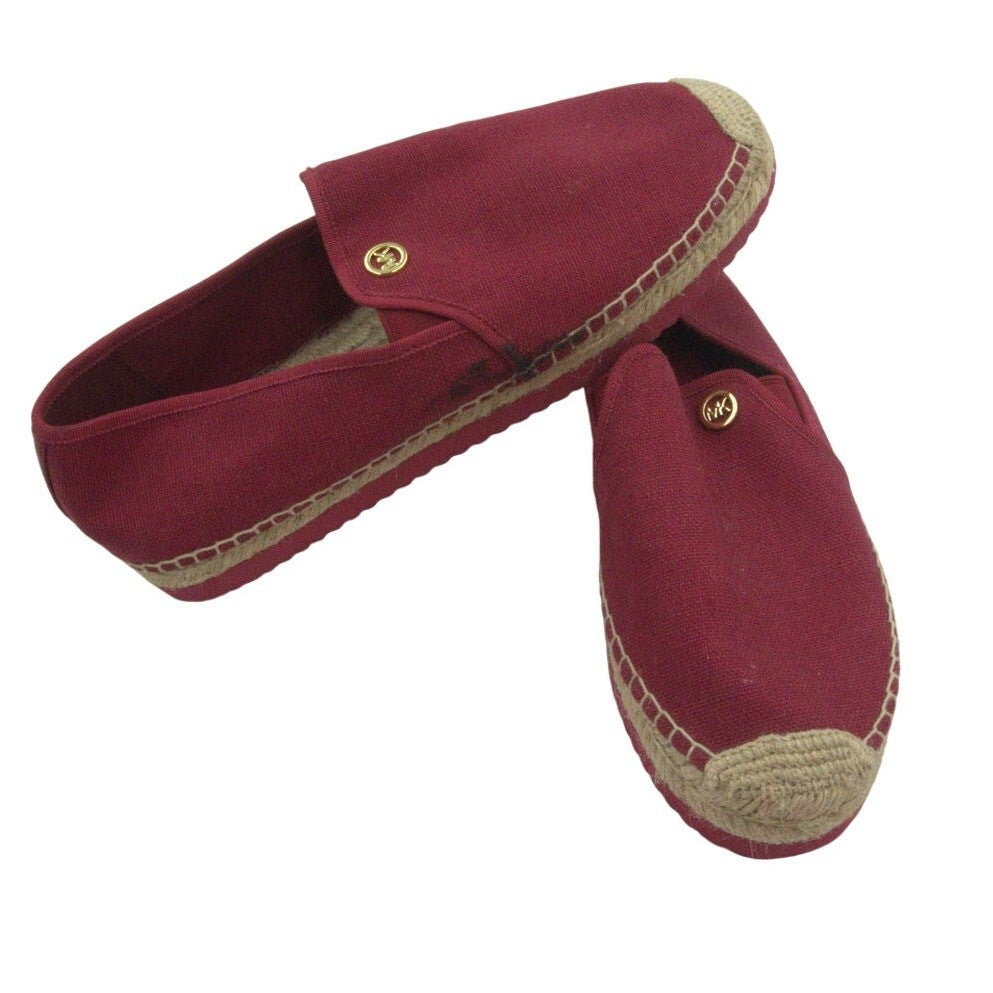 Michael Kors Canvas Espadrille Slip-On Loafers Red Burgundy | Women’s 9M