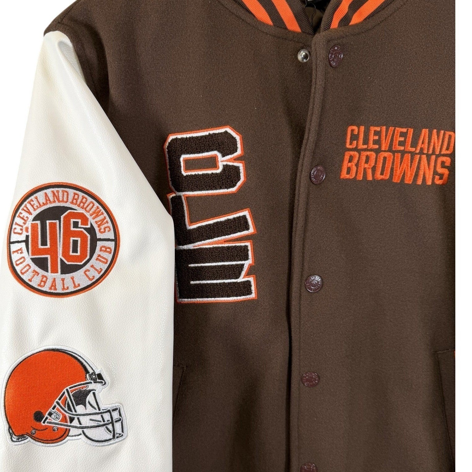NWT The Wild Collective Women's Varsity Jackey Cleveland Browns - Small
