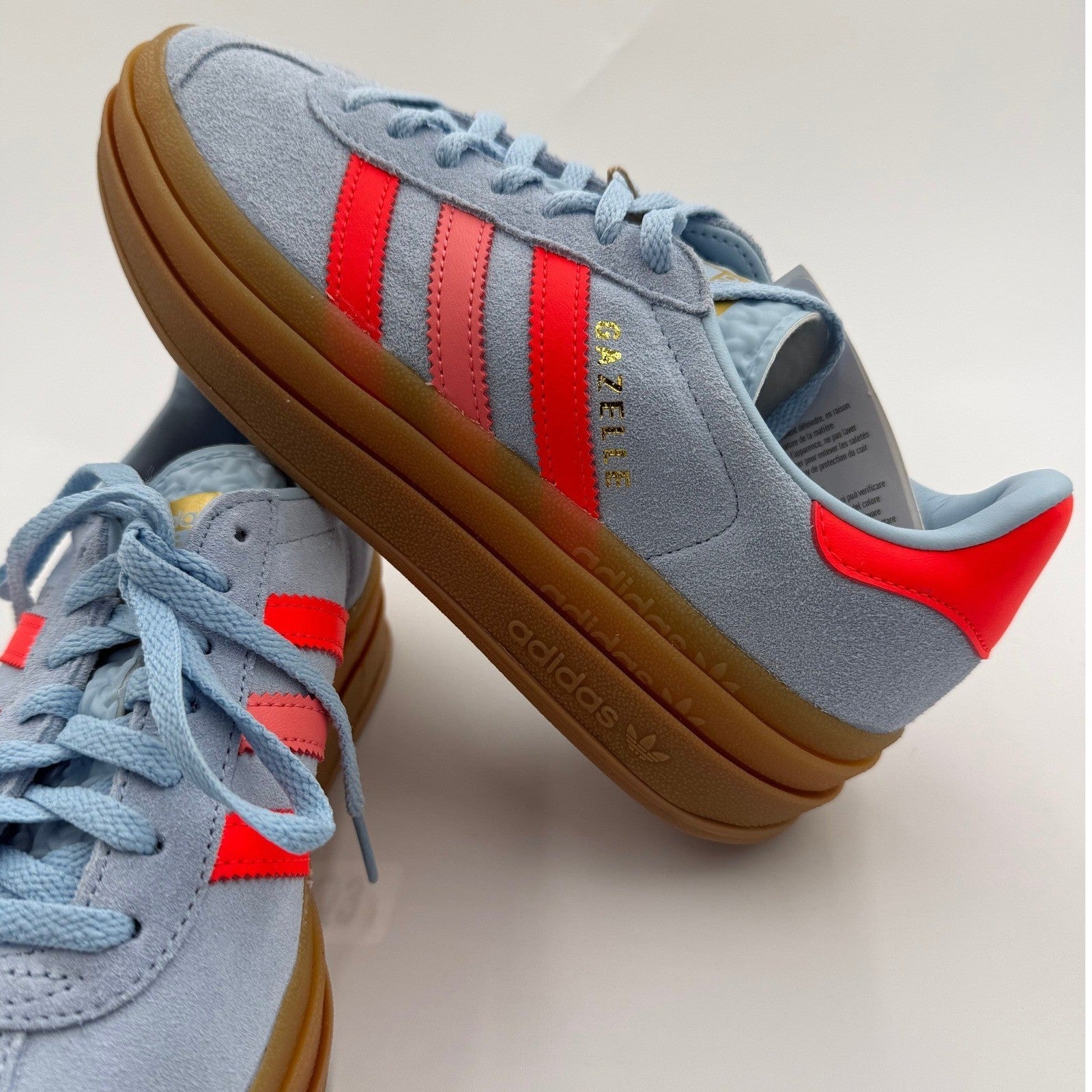 NIB/NWT adidas Gazelle Bold J US Size 5 | CLESKY / SOLRED / GOLDMT