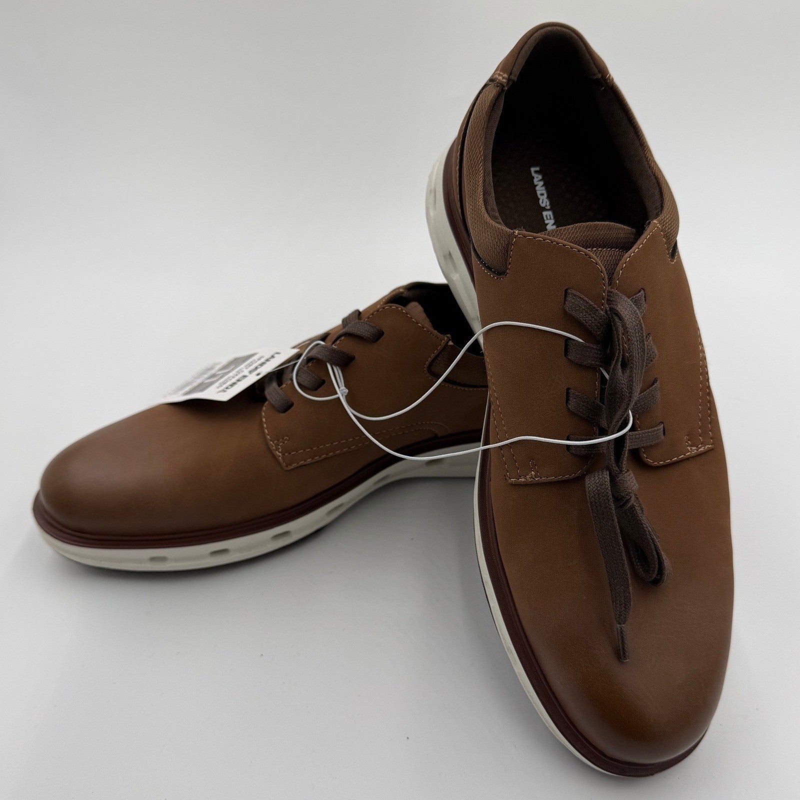 Lands' End Sport Oxford in Dark Tan/White Men's Size 11