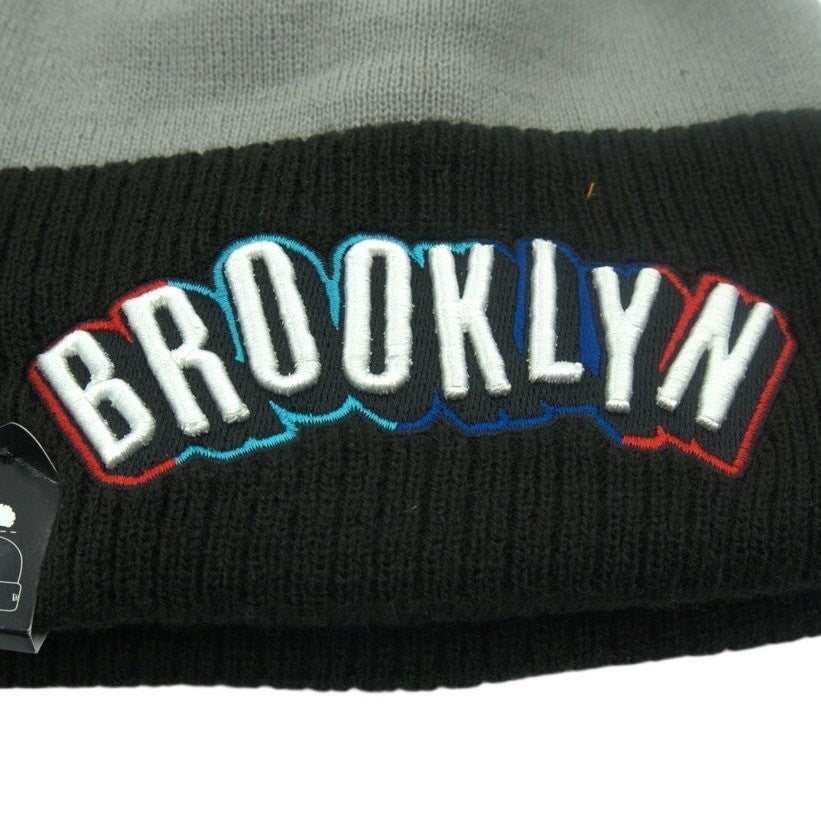 New Era Brooklyn Nets Knit Beanie w/ Removable Pom – Embroidered – NWT