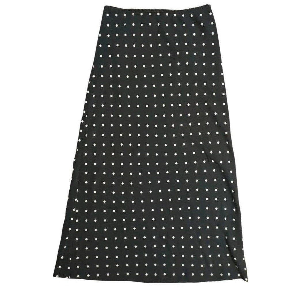 NWT Aeropostale Women's Maxi Slip Skirt Polka Dot Black | X-SMALL