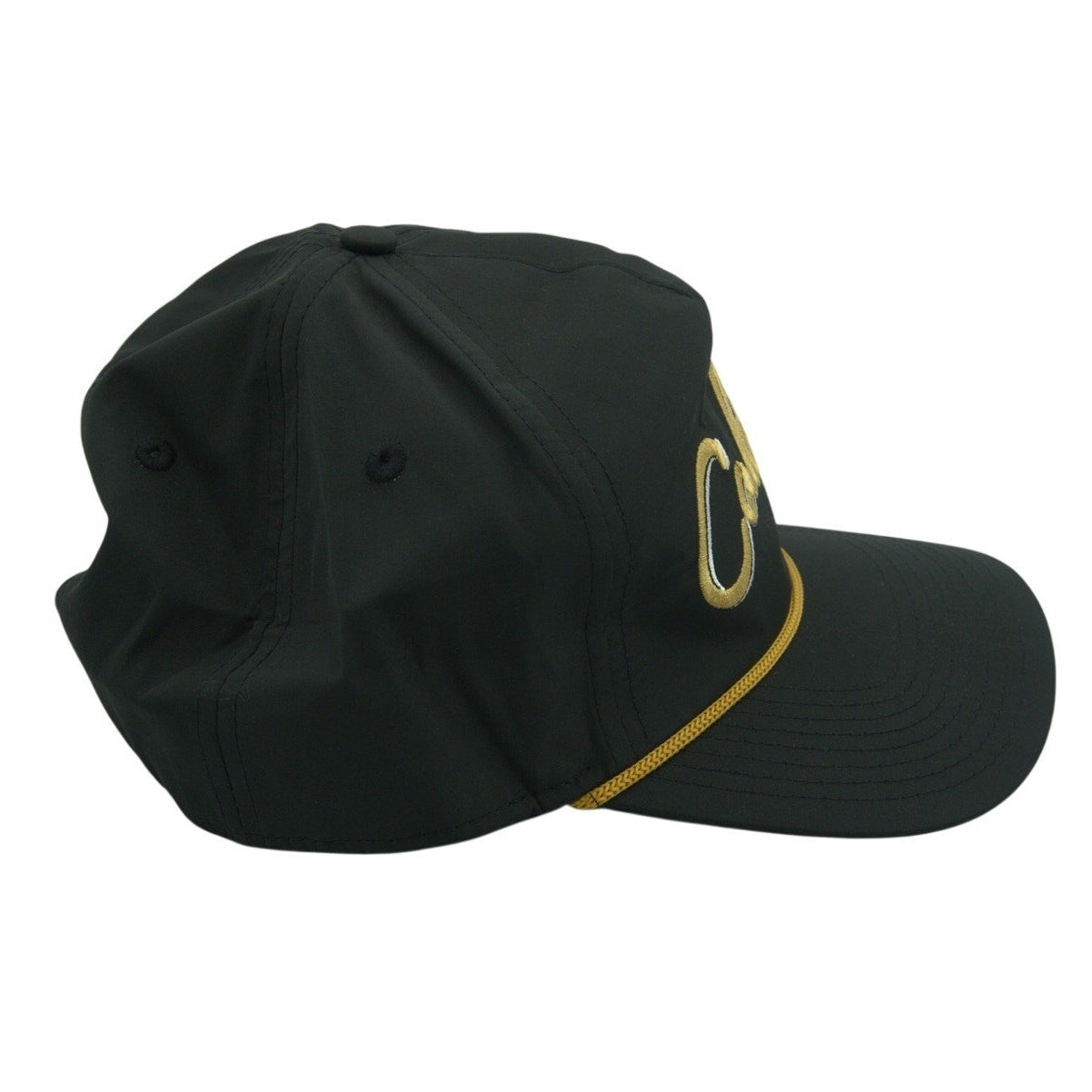 New Bad Birdie “Colorado” Rope Hat Black Gold Embroidered NWT