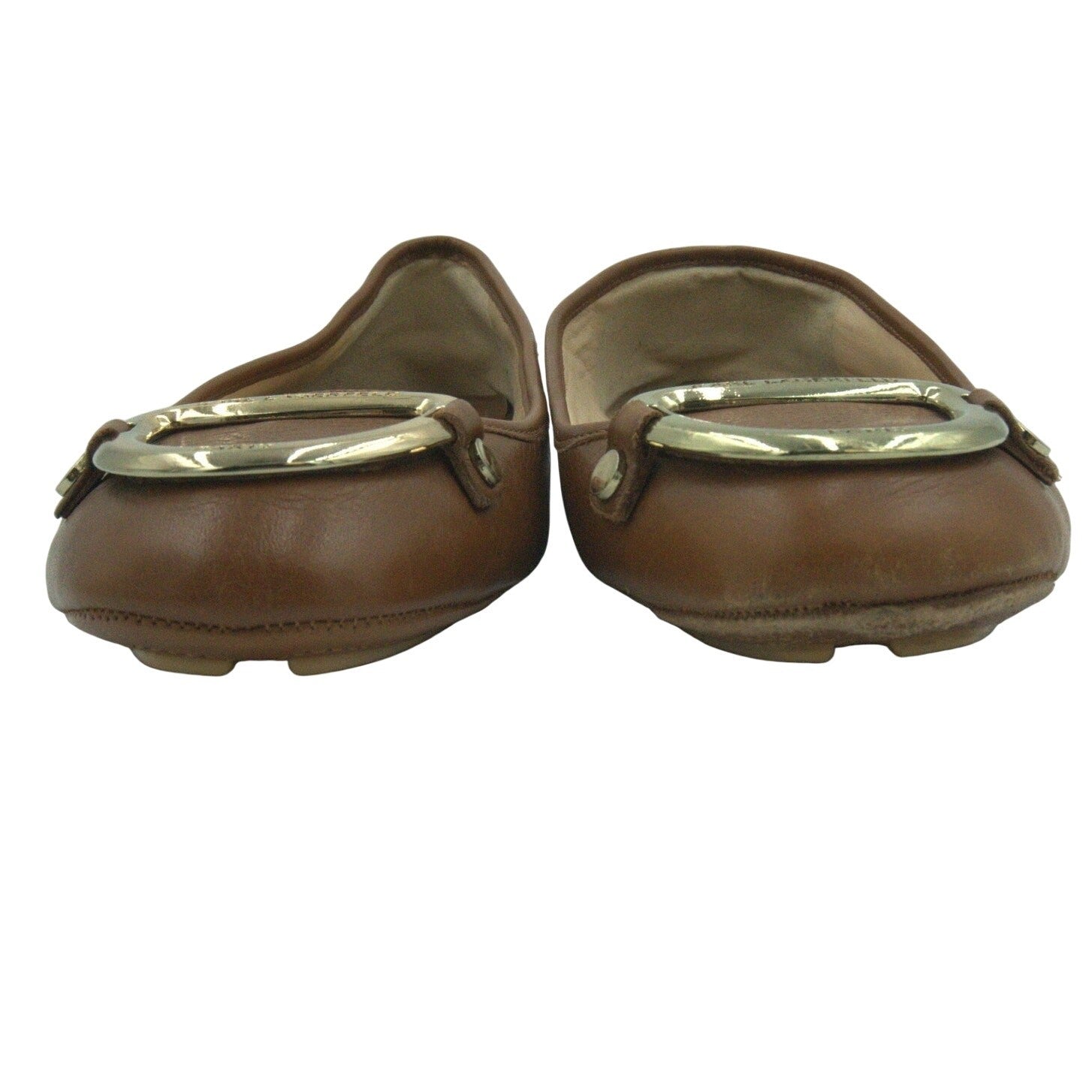 Karl Lagerfeld Paris Leather Buckle Ballet Flats – Tan Brown | Women’s 9