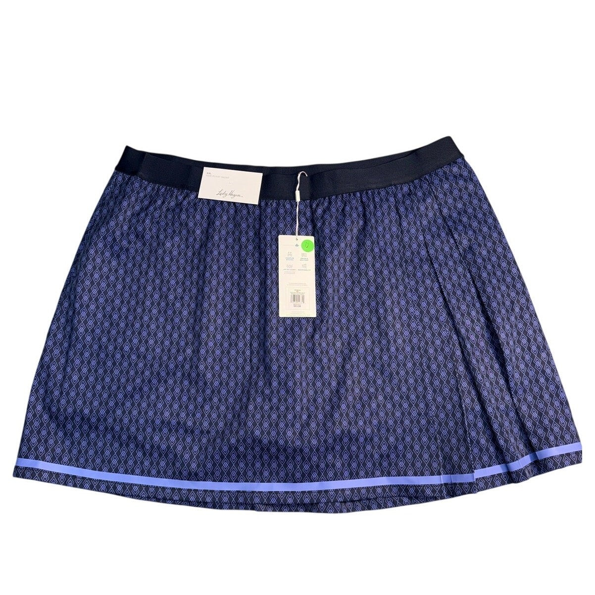NWT Walter Hagen Side Pleat Contrast Skort Argyle Geo Navy | Women's XXL