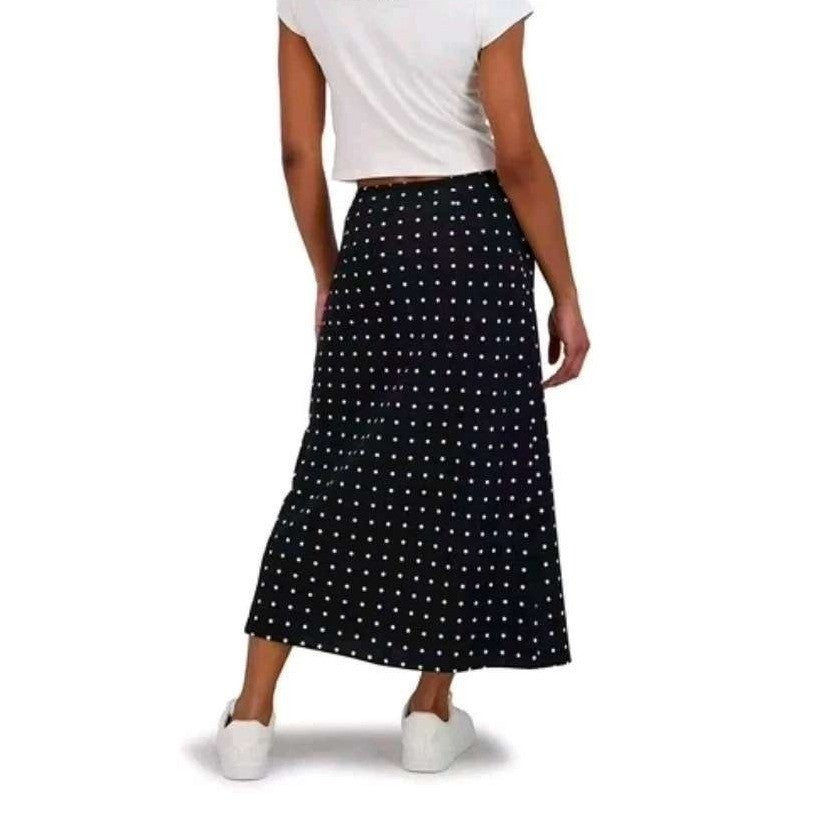 NWT Aeropostale Women's Maxi Slip Skirt Polka Dot Black | X-SMALL