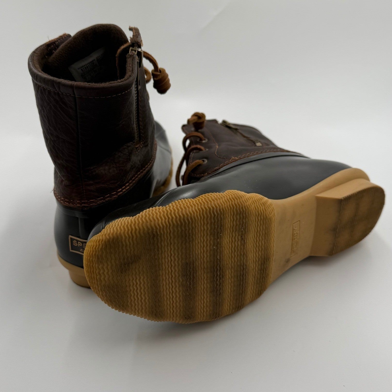 Sperry Top Sider STS91176 Women's 9.5 Brown WATERPROOF Saltwater Duck Boots