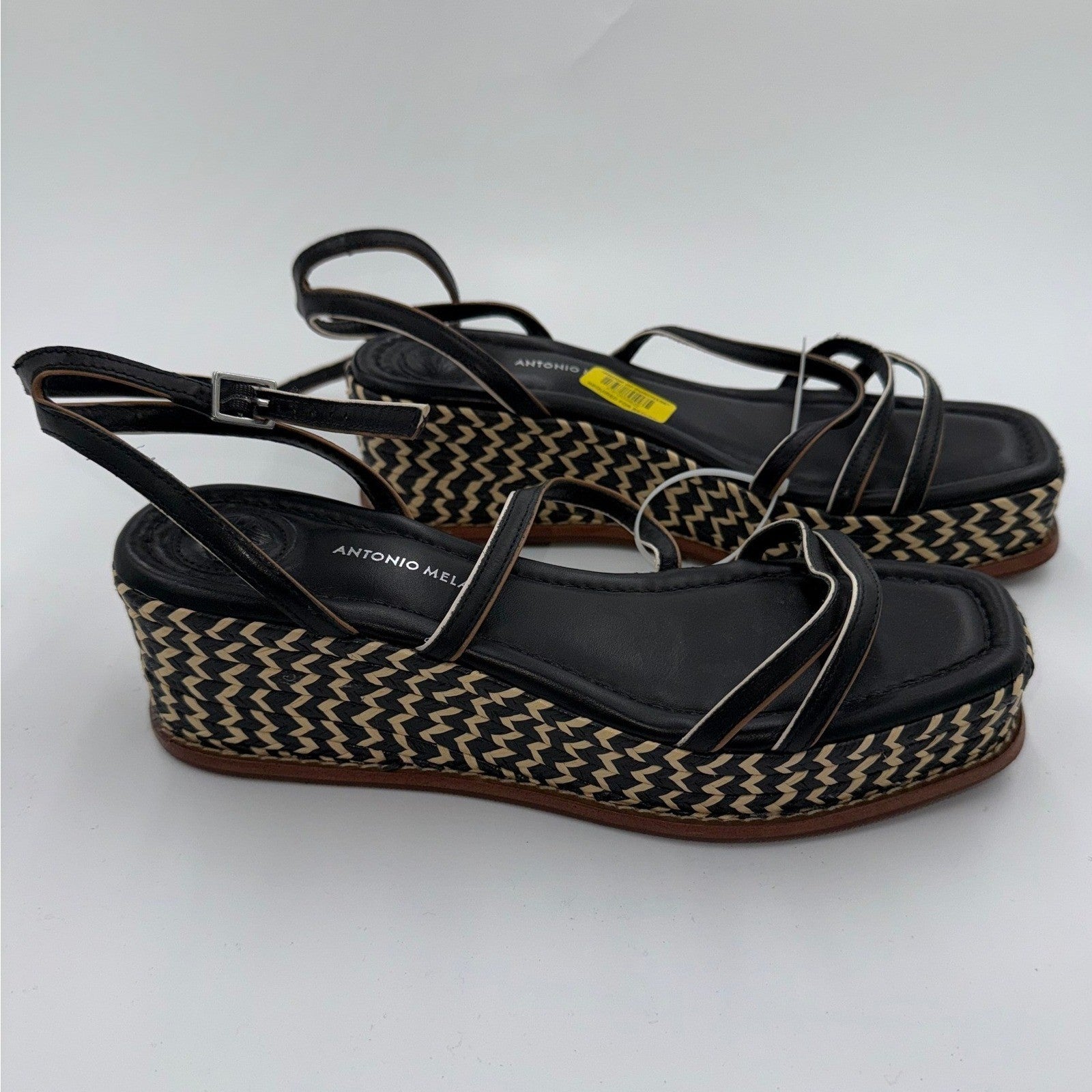 NWT Antonio Melani Hazelle Strappy Woven Platform Wedge Espadrille Sandals 9.5W