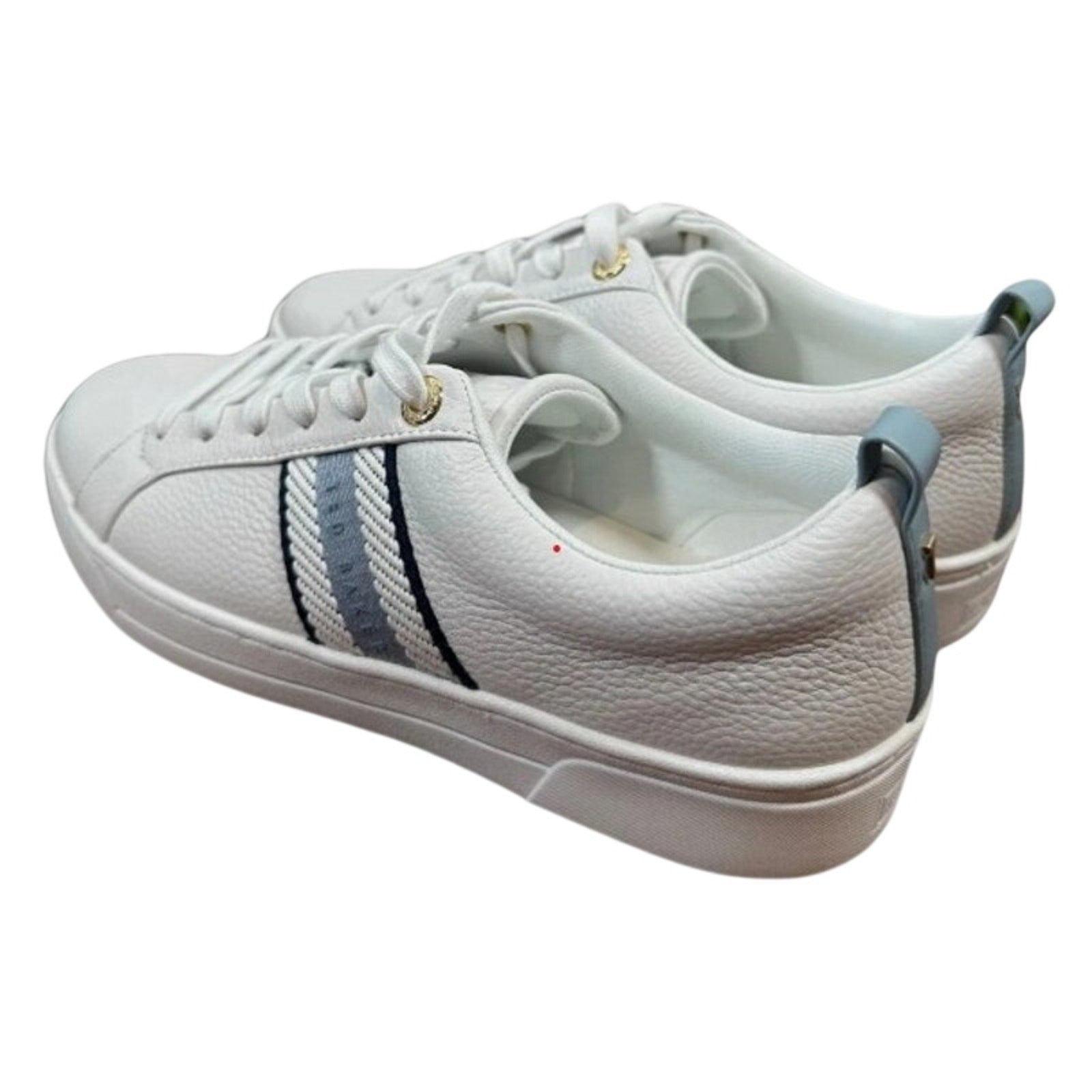 Ted Baker Bailey Icon Leather Sneakers – White & Blue – Women’s 8.5