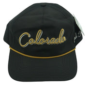 New Bad Birdie “Colorado” Rope Hat Black Gold Embroidered NWT