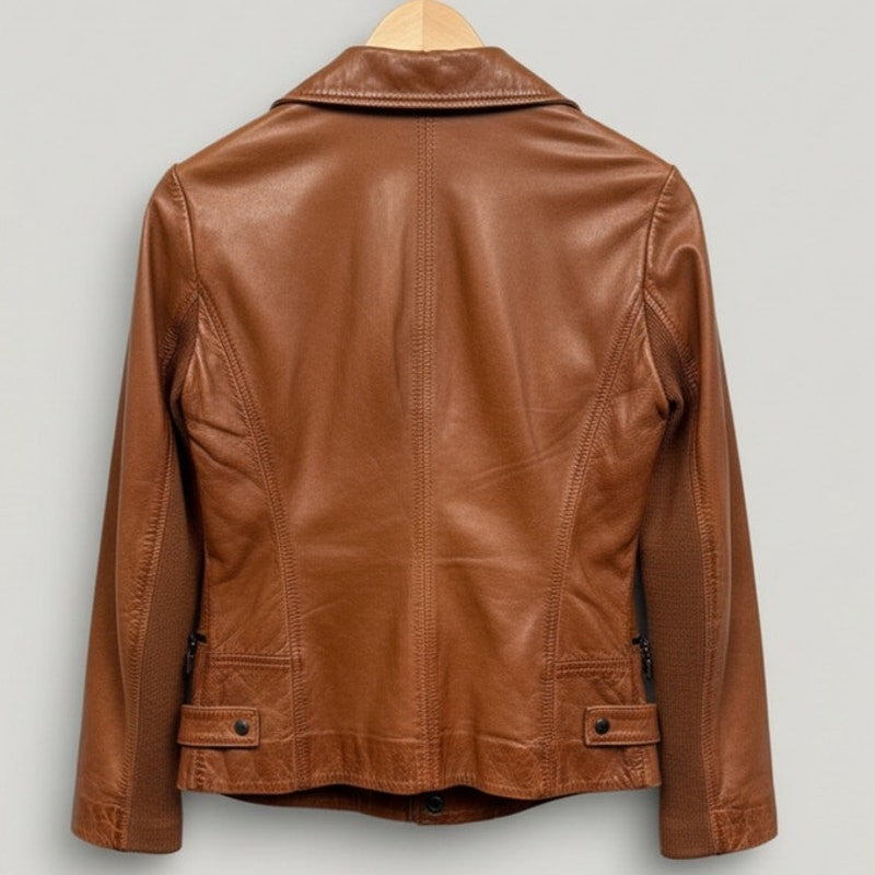 Bernardo Real Leather Brown Jacket – Size XS